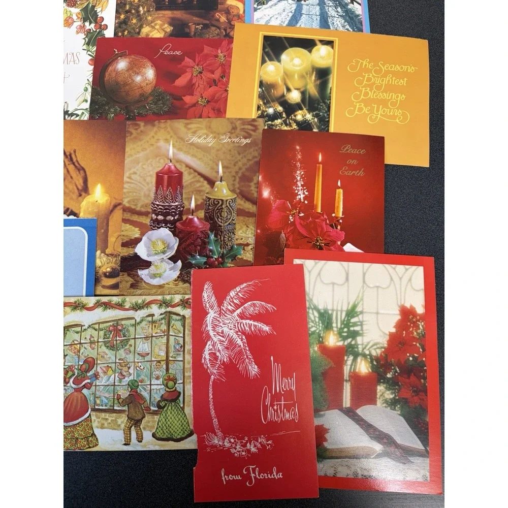 Vintage Christmas Cards Fronts ONLY Traditional Scrapbooking Decoupage Lot 50+